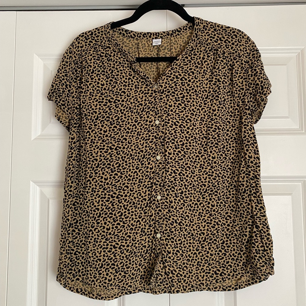 Cheetah print dress shirt